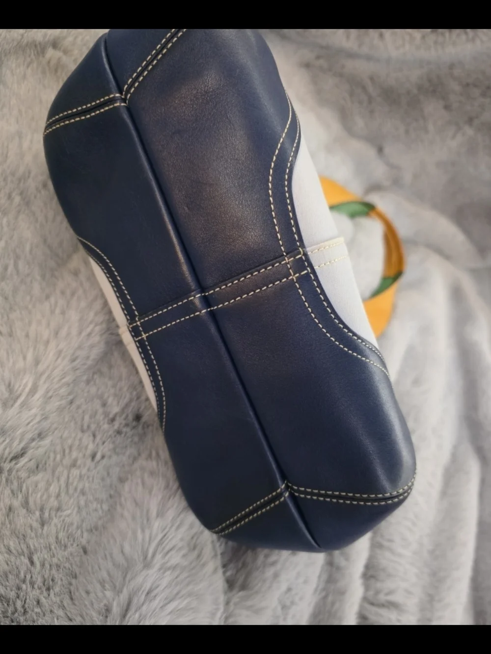 Y2K Coach Soho Hampton Colorblock Blue Canvas Shoulder Tote Purse Buckle